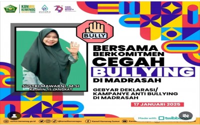 Keluarga Besar MIN 15 Langkat Berkomitmen Berantas Bullying di Madrasah